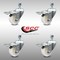 Service Caster 3 Inch SS Nylon Wheel Swivel 3/8 Inch Threaded Stem Caster Set Total Lock Brake SCC-SSTSTTL20S314-NYS-381615-4 - alternate 4